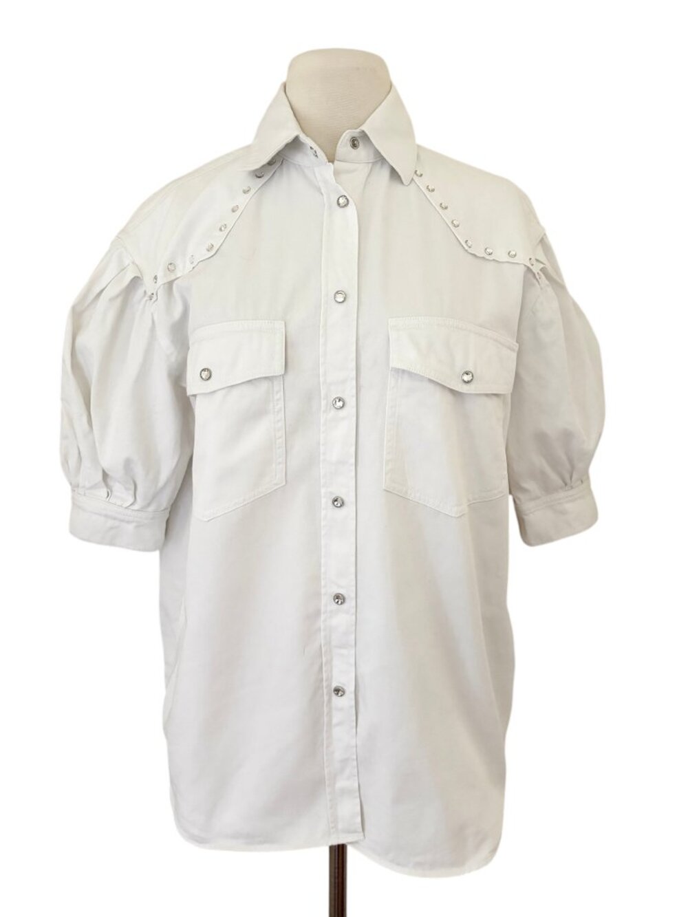 JACOB COHEN oversized Western shirt jacket 38 US S rhinestone snaps
